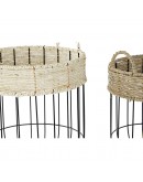 Basket set DKD Home Decor Metal Fibre Loft (2 pcs)