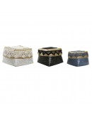 Basket set DKD Home Decor Bamboo Bali (3 pcs)