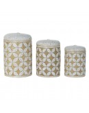 Basket set DKD Home Decor Bamboo Bali (3 pcs)