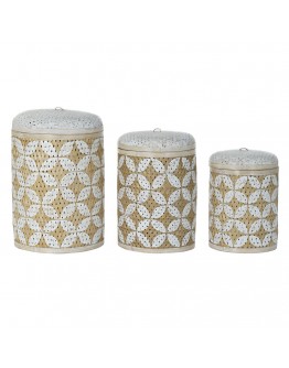 Basket set DKD Home Decor Bamboo Bali (3 pcs)