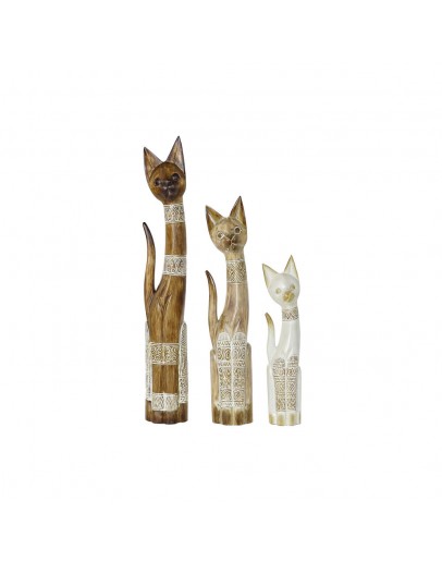 Decorative Figure DKD Home Decor Cats (3 pcs) (14 x 7,5 x 80 cm) (12 x 6,5 x 60 cm) (16 x 7.5 x 100 cm)