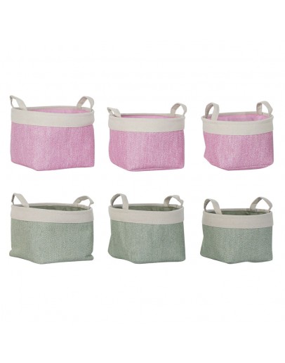 Basket set DKD Home Decor Polyester (3 pcs) (2 pcs)