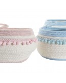 Basket set DKD Home Decor Cotton (2 pcs)