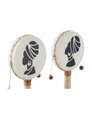 Decorative Figure DKD Home Decor Drum Leather (2 pcs) (8 x 2 x 20 cm)