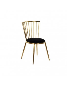 Chair DKD Home Decor Black Polyester Steel Golden (48 x 46 x 82 cm)