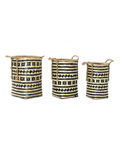 Basket set DKD Home Decor Bamboo Rope Bali (3 pcs)