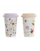 Mug DKD Home Decor Silicone Porcelain (400 ml) (2 pcs)