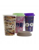 Mug DKD Home Decor Silicone Porcelain (400 ml) (3 pcs)