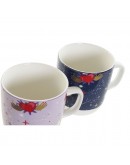 Mug DKD Home Decor Porcelain Lilac Light mauve (380 ml) (2 pcs)