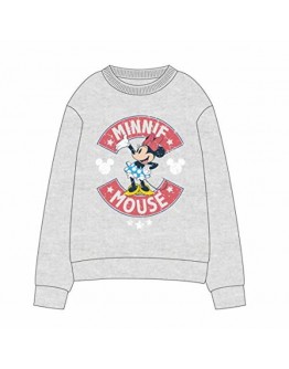 Women’s Sweatshirt without Hood Minnie Mouse Grey Lady