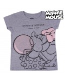 Child's Short Sleeve T-Shirt Minnie Mouse Grey