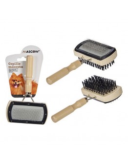 Dog Brush Wood Steel Plastic (5 x 19 x 13,5 cm)