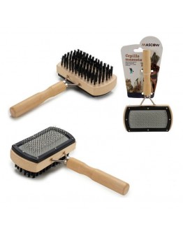 Dog Brush Wood Steel Plastic (5 x 19 x 13,5 cm)