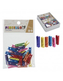 Pegs for Handicrafts Wood Colours (35 pcs)