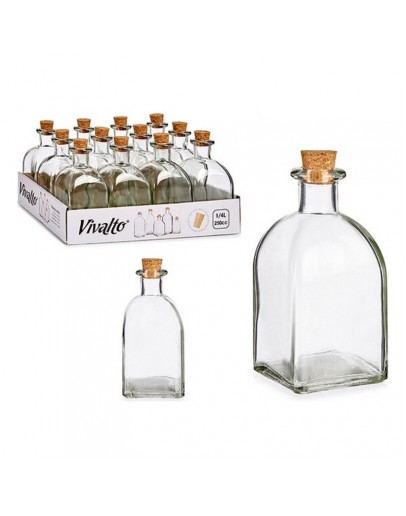 Glass Bottle Vivalto Transparent Cork Glass (250 ml)