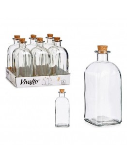 Glass Bottle Vivalto Transparent Cork Glass (1000 ml)