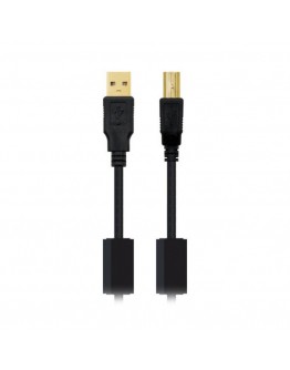 USB 2.0 A to USB B Cable NANOCABLE 10.01.120 Black