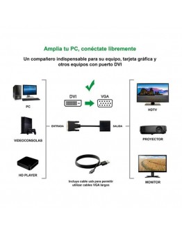 DVI to VGA Adapter NANOCABLE 10.16.2008-BK Black