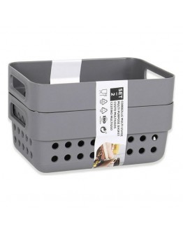 Multi-purpose basket Confortime Plastic (2 Pieces) (12 x 7,5 x 5 cm)