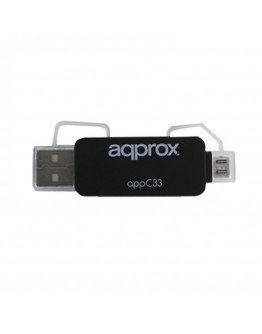 Card Reader approx! FLTLFL0083 APPC33 Micro SD/SD/MMC Micro USB 480 Mbps 32 GB Black