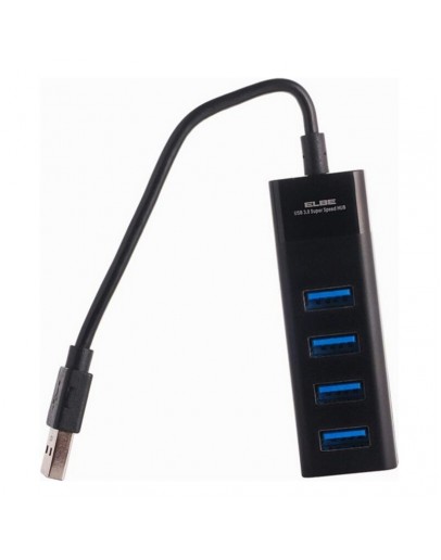 4-Port USB Hub 3.0 ELBE Black