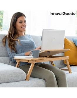 Bamboo Folding Side Table Lapwood InnovaGoods