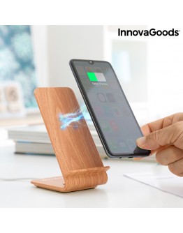 Wood Effect Wireless Charger with Stand Qistan InnovaGoods