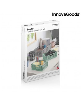 Set of 3 Foldable and Stackable Organiser Boxes Boxtor InnovaGoods