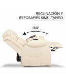 Lifter Armchair With Massager Trevi 160º Cream (Refurbished B)