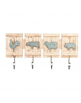 Wall mounted coat hanger Dekodonia animals Wood Metal (68 x 33 x 8 cm)