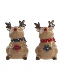 Decorative Figure DKD Home Decor Reindeer (2 pcs) (8.3 x 8 x 13 cm)