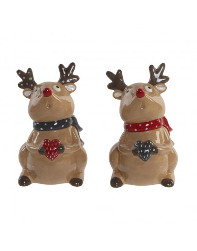 Decorative Figure DKD Home Decor Reindeer (2 pcs) (8.3 x 8 x 13 cm)