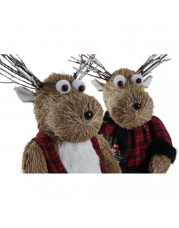 Decorative Figure DKD Home Decor Polyester Reindeer (2 pcs) (17 x 13 x 33 cm)