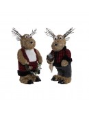 Decorative Figure DKD Home Decor Polyester Reindeer (2 pcs) (17 x 13 x 33 cm)