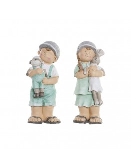 Decorative Figure DKD Home Decor Fibreglass Boys (2 pcs) (20 x 18 x 48 cm)