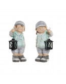 Decorative Figure DKD Home Decor Metal Crystal Fibreglass Boys (2 pcs) (17 x 16 x 40 cm)