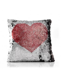 Cushion Love Black Silver (40 x 40 x 8 cm) (Refurbished A+)