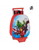 3D School Bag with Wheels 705 The Avengers Red