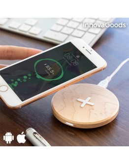 InnovaGoods Wireless Wooden Fast Charger Maple