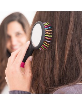 Rainbow Hair Brush with Mirror