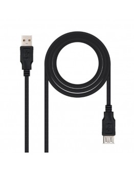 USB 2.0 Cable NANOCABLE 10.01.0202-BK 1 m Black