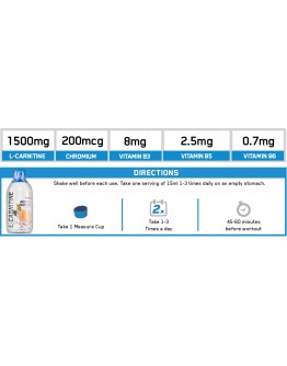 EVERBUILD Liquid L-Carnitine + Chromium / 1500 mg.