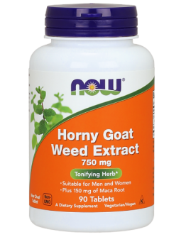 NOW Horny Goat Weed Extract 750mg. / 90 Tabs.