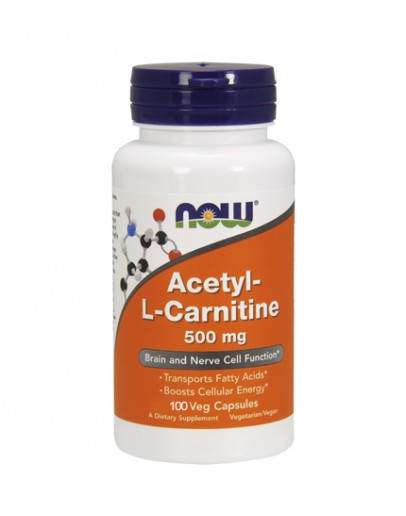 NOW Acetyl L-Carnitine 500mg. / 100 VCaps.