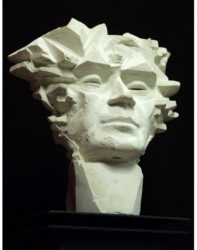 T multidimensional association head knowing plaster 39/35/16cm- Terracotta statue 