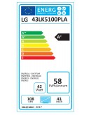 TV, LG 43LK5100PLA, 43" LED HD TV, 1920x1080, Dynamic Colour, Resolution Upscaler, DVB-T2/C/S2, HDMI, CI, LAN, USB, 2 Pole Stand, Black